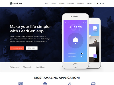 LeadGen - Multipurpose Marketing Landing Page active campaign app launching aweber bootstrap responsive campaign monitor drag and drop lead generation mailchimp marketing landing page multipurpose landing page one page page builder