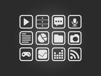 FranceTV Education Icons article button buttons comment commode data desktop flat flux folder format formats game icon icons image infographic interface microphone photo play rounded rss sound text ui