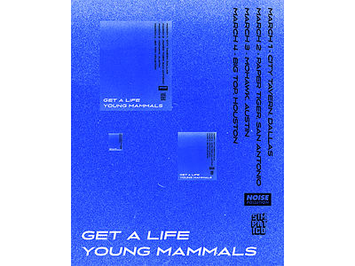 Get A Life/ Young Mammals Tour Flyer flyer music design show flyer