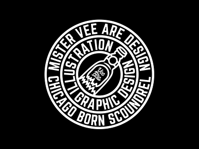 Mister Vee Are Badge blackwork chicago freelance graphic design illustration logo typography