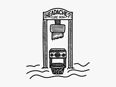 Cure for headaches art blackwork chicago graphic design grunge hand drawn hand lettering illustration typography