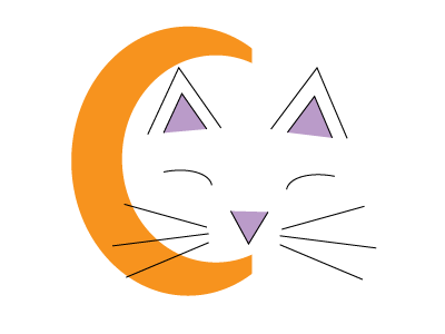 C cat design illustrator cc letter c