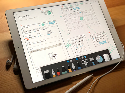 Sketches should be messy ipad sketching proof of concept sketch wireframe wordpress interface