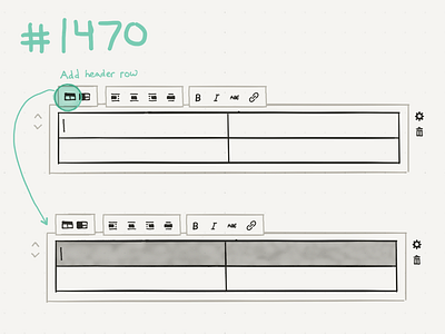 Table sketch for WordPress/Gutenberg