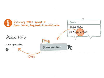 Gutenberg drag and drop sketch