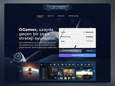 oGamer Web Site Design design game ogame photoshop site space ui web