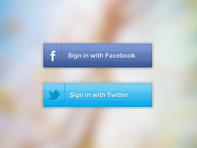Facebook & Twitter Login Buttons button buttons design elements facebook login twitter ui