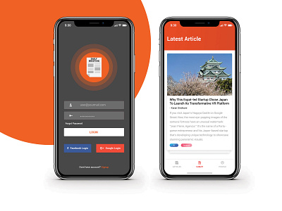 Daily Briefing mobile app design news app news feed ui