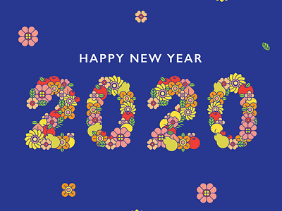 Hello 2020! 2020 greetings happy new year illustration type vector