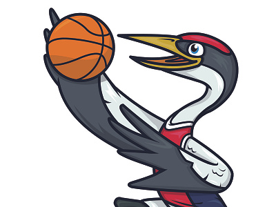 Crane mascot basketball bird crane illustration mascot