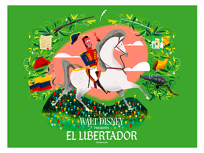 EL LIBERTADOR disney illustration ilustración jhonny núñez simon bolivar