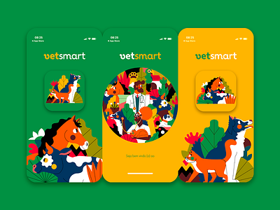 VETSMART (app) /UI animal illustration animal kingdom brazil flat illustration flat ui illustration ilustración jhonny núñez ui design vector veterinary