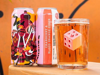 Cranberry & Blood Orange Cider brewering cider collective art brewing collective art brewing illustration ilustración jhonny núñez packaging