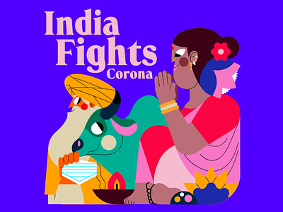INDIA DIGHTS CORONA color palette illustration ilustración india jhonny núñez vector
