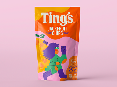 Adobe CoCreate: Ting's Jackfruit Chips adobe branding chips cocreate illustration ilustración jackfruit jhonny núñez packaging tings