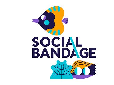 Social Bandage - Logo Emblem illustration ilustración jhonny núñez logo sea life sea nursery soacial bandage