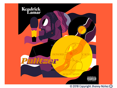 PULITZER (artwork) artisti on dribbble cover design diseño graphic gráfico hiphop illustration ilustración kendrick lamar lp product