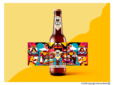 CERVEZA ILUSTRADA beer cerveza diseño gráfico graphic design illustration ilustración jhonny núñez mockup