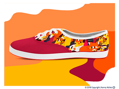 BAMBAS color palette flat illustration ilustración mockup pattern product rapor sneaker textura texture vector