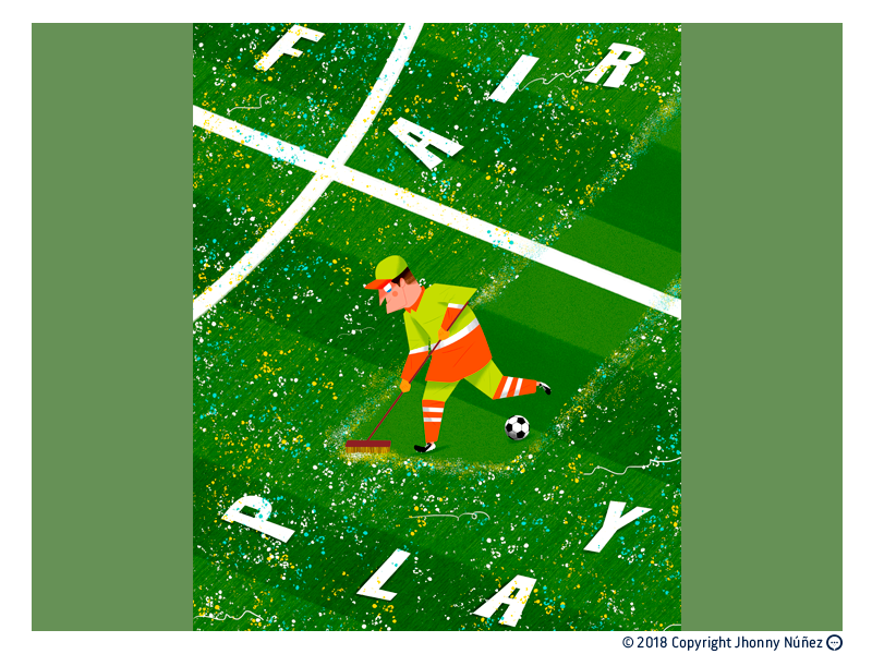 FAIR PALY futbol illustration ilustración jhonny núñez poster soccer