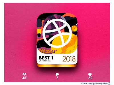 BEST ONE ON DRIBBBLE 2018 3d app design featured graphic design icon ivón design jhonny nuñez topnine2018 uiux