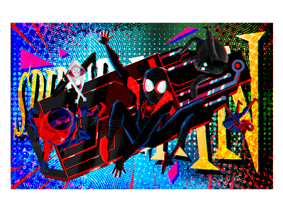 SPIDER-MAN: INTO THE SPIDER-VERSE comics fanart geek illustration ilustración jhonny núñez marvel miles morales poster spider man spider verse