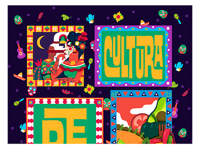 CULTURA DE MÉXICO color color palette ethnic flat illustration ilustración jhonny núñez latino mexico vector