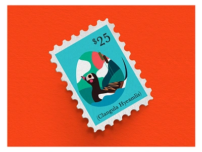 AVILLOARY aves bird duck estampilla flat illustration ilustración jhonny núñez mail post ornitology pato philately product shot stamp