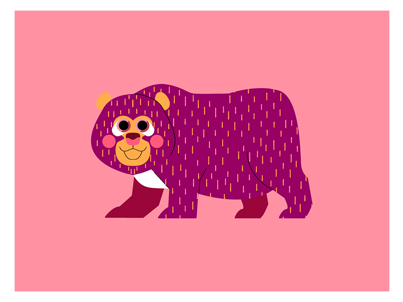 OSO DE ANTEOJOS bear character design flat illustration ilustración jhonny núñez oso vector