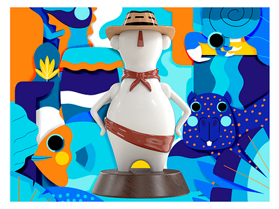 BUPO DANZADOR art toy artesanal artesanía ceramic ceramica illustration ilustración jhonny núñez