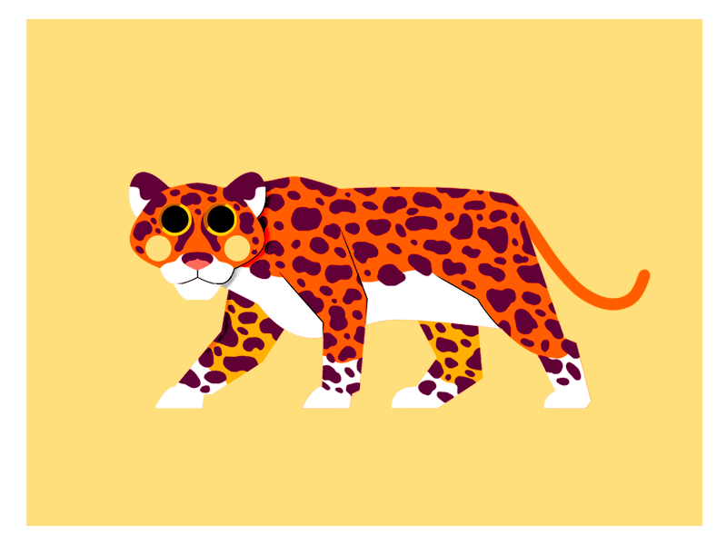 JAGUAR animal jaguar vector flat character design jhonny núñez ilustración illustration