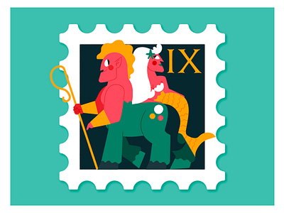 IX estampilla illustration ilustración mail post stamp vector illustration