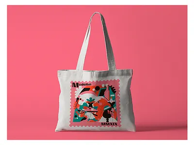 MEDELLÍN TOTE BAG bag bolso colombia illustration jhonny núñez medellín mockup screen print serigrafia tote