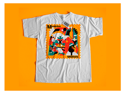 MEDELLÍN T-SHIRT camiseta colombia color palette flat illustration ilustración jhonny núñez medellin mockup tshirt vector