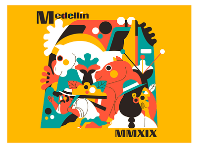 MEDELLÍN MMXIX colombia colombian color palette illustration ilustración jhonny núñez vector