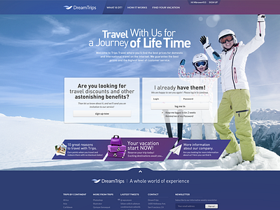 Travel Home Page css3 flat html5 travel