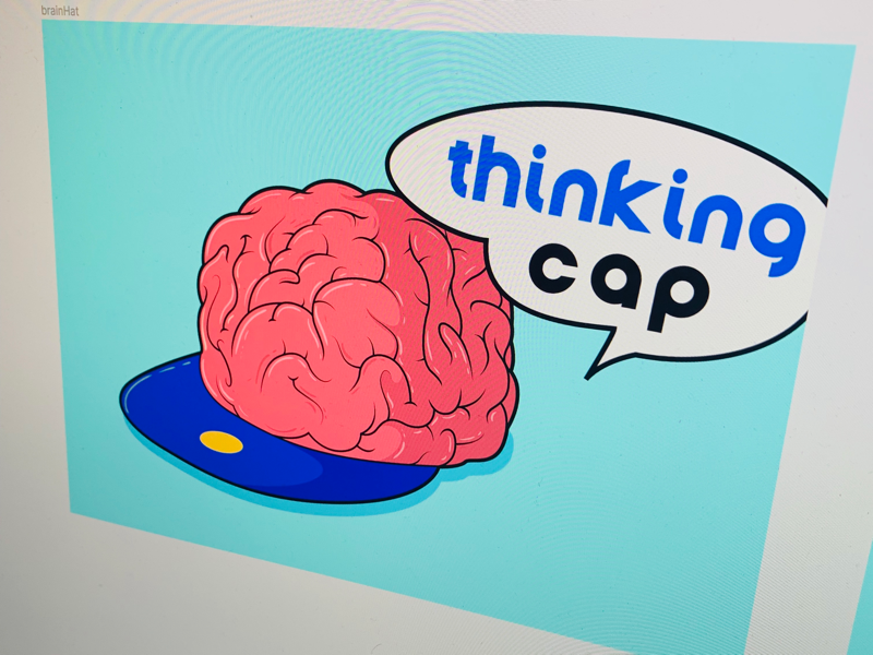 thinking cap cartoon