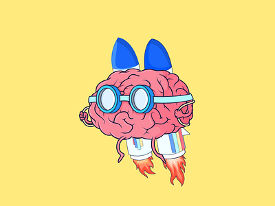 The Brains Behind The Operation - Characters app brain character clean colors design flat flat line funny illustration punny sarcastic summer ux