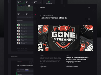 Case study: Gone Streakin’ case casestudy cybersport dark interface fantasy fantasy sports gone streakin portfolio