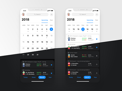 Rewind iOS: Calendar sport events