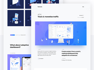 Case study: ADX 3d illustrations admin panel adx analytics case study dashboard gradient app presentation track tracking web service