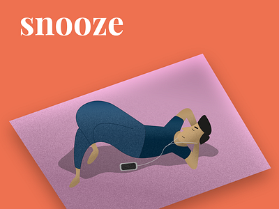 Snooze character illustration music pink sleep texture
