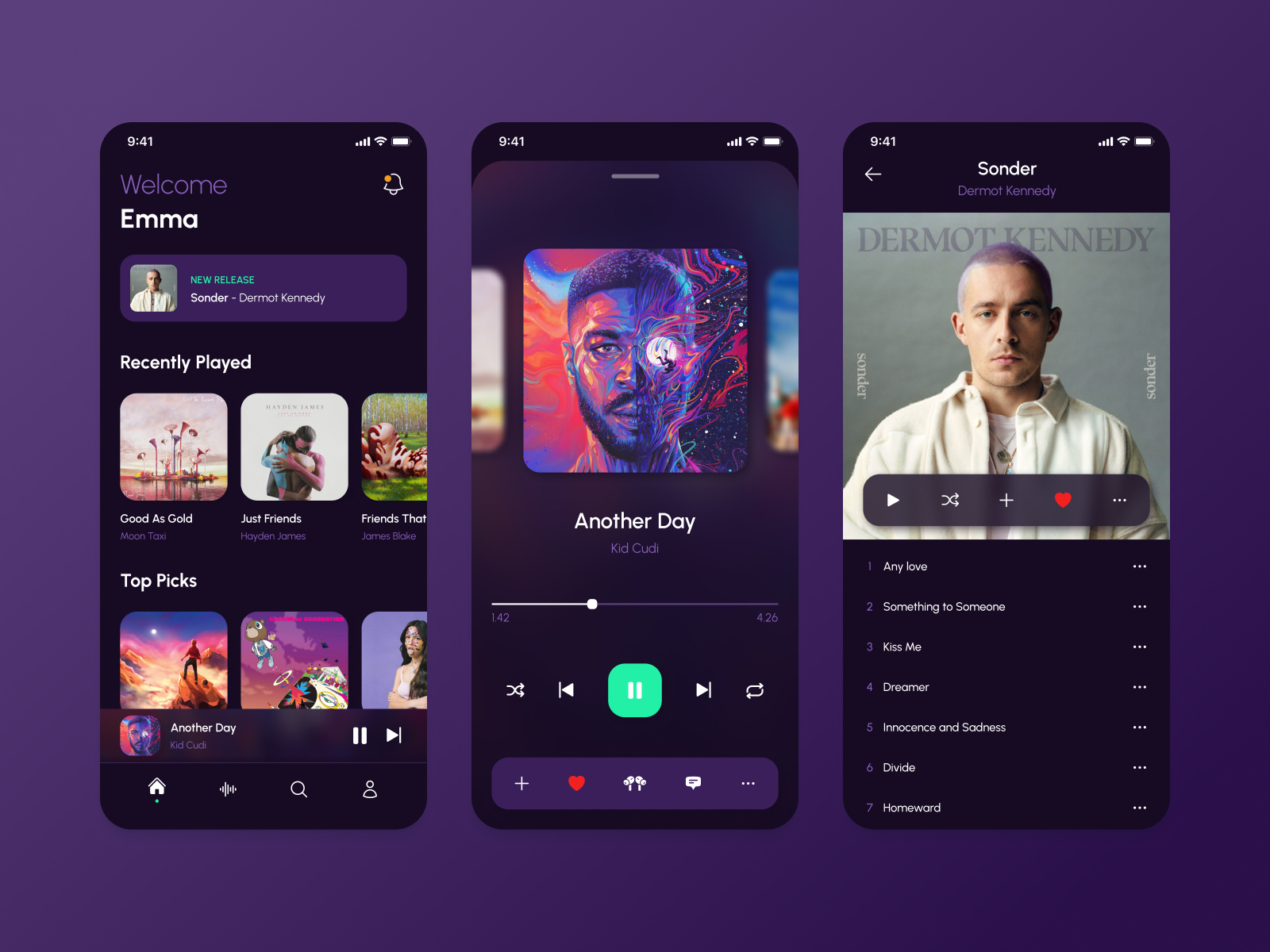 Music Mobile App - Concept by Frederik Atke on Dribbble