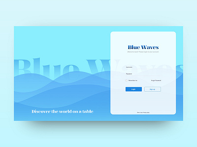 Blue Waves Login/Sign Up - Daily UI #001