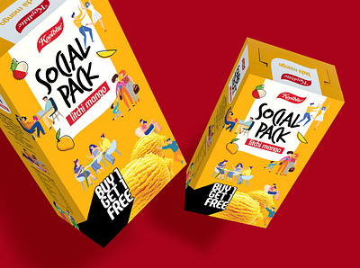 Social pack (ICE CREAM) branding design illustration packaging design