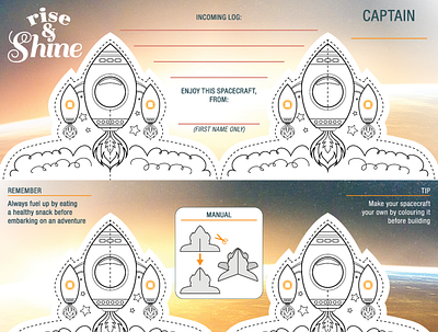 Printed Materials design illustration illustrator indesign photoshop printed material rise rocket shine spaceship