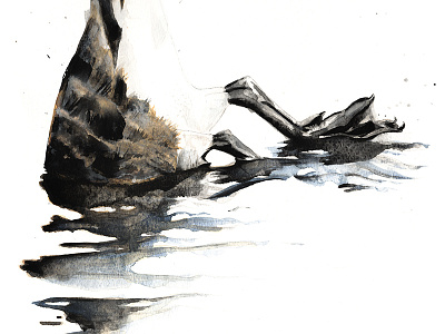 Canadian Ass (Available at Society6.com/CatGraff) art ass breath butt canadian goose handmade illustration love painting water watercolour