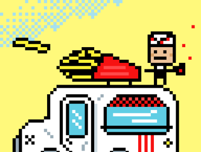 Want fries with that? art drawing food truck fries illustration pixel truck
