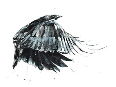 Bauble Thief art artist bauble bird caw crow drawing fly painting thief watercolour wings