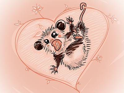 Opossumible! baby cute doodle drawing opossum scribble sketch virginia